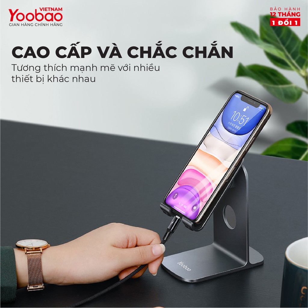 Giá đỡ điện thoại để bàn YOOBAO B4 Hợp kim nhôm Điều chỉnh độ cao - Hàng chính hãng - Bảo hành 12 tháng