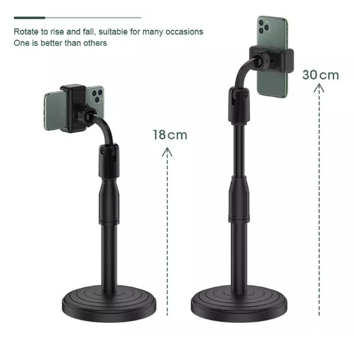 Giá Đỡ kẹp Điện Thoại cao cấp xoay 360 độ có điều chỉnh độ cao phù hợp, chân kim loại chắc chắn | BigBuy360 - bigbuy360.vn