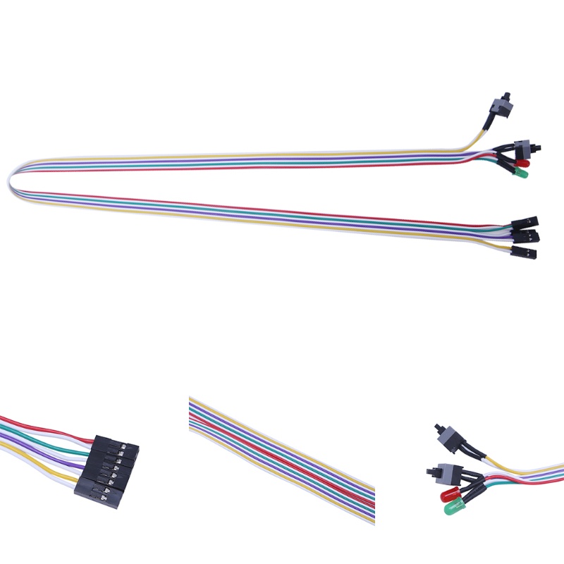 Dây Cáp Nguồn Bo Mạch Chủ Atx Máy Tính Có Công Tắc On / Off / Reset Với Đèn LED 25.6 ''
