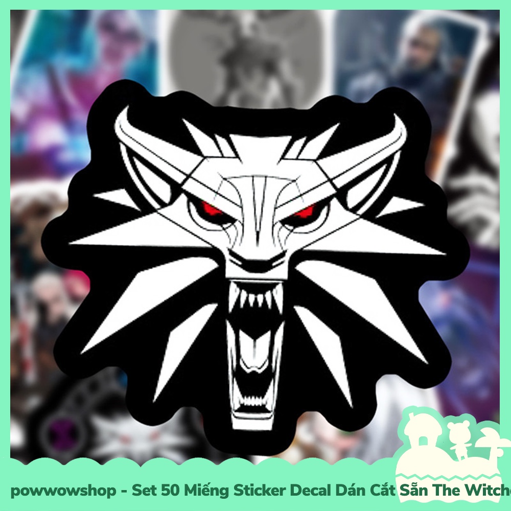 [Sẵn VN - Hỏa Tốc] Set 50 Miếng Sticker Decal Cắt Sẵn DIY Dán Trang Trí Vật Dụng Mẫu Nhân Vật Game The Witcher St Hero