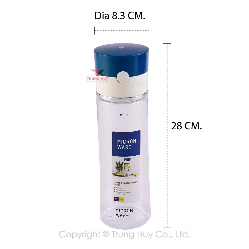 Bình nước nhựa Tritan 720ml - 5299-Micron Ware Thái Lan