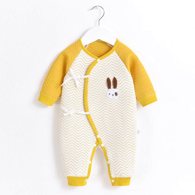 Áo ấm cho bé sơ sinh mùa thu và đông liền quần cotton xuân dễ thương dài tay romper <