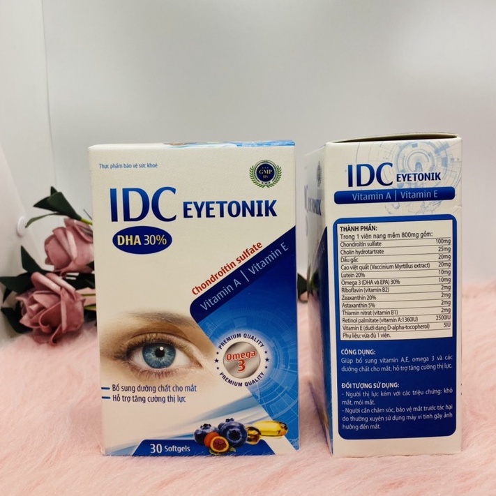 Viên uống bổ mắt IDC Eyetonik hộp 30 viên giúp bổ sung dưỡng chất cho mắt, tăng cường thị lực