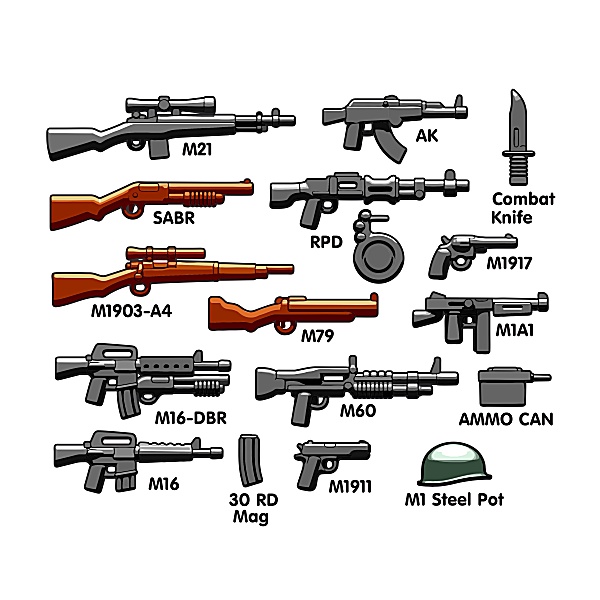 BrickArms - Vietnam Pack - Phụ kiện cho nhân vật
