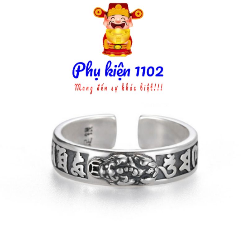 Nhẫn nam đeo may mắn, nhẫn nam trơn có 6 chữ thần chú, không gỉ, cổ xưa, phụ kiện 1102, năm 2022