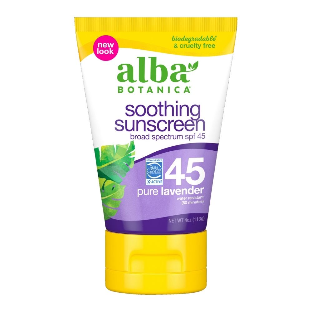 Kem chống nắng dưỡng ẩm oải hương cho mặt và cơ thể ALBA BOTANICA SOOTHING SUNSCREEN SPF 45 113g