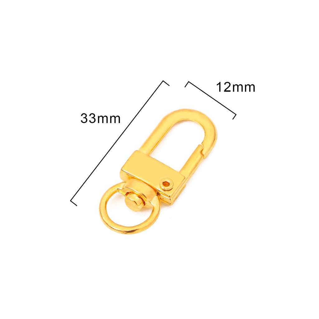 Set 10 móc khóa xoay bằng hợp kim kẽm dùng làm trang sức thủ công 12x33mm