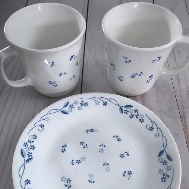 Dĩa thuỷ tinh Mỹ Provincial Blue Corelle (21.5cm-26cm)