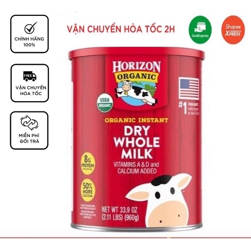 Sữa tươi nguyên kem dạng bột Horizon Organic 870gr ( Date 2023 )