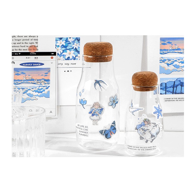 Túi 40 sticker hình dán gấu bắc cực chim cánh cụt