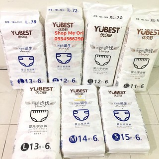 Bỉm Yubest Angel dán/ quần S90 M84 L78 XL72 XXL66 XXXL66
