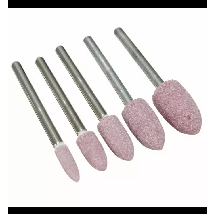Đá hồng Mũi đá mài mini - đá mài máy khoan - cán 3ly / 6ly