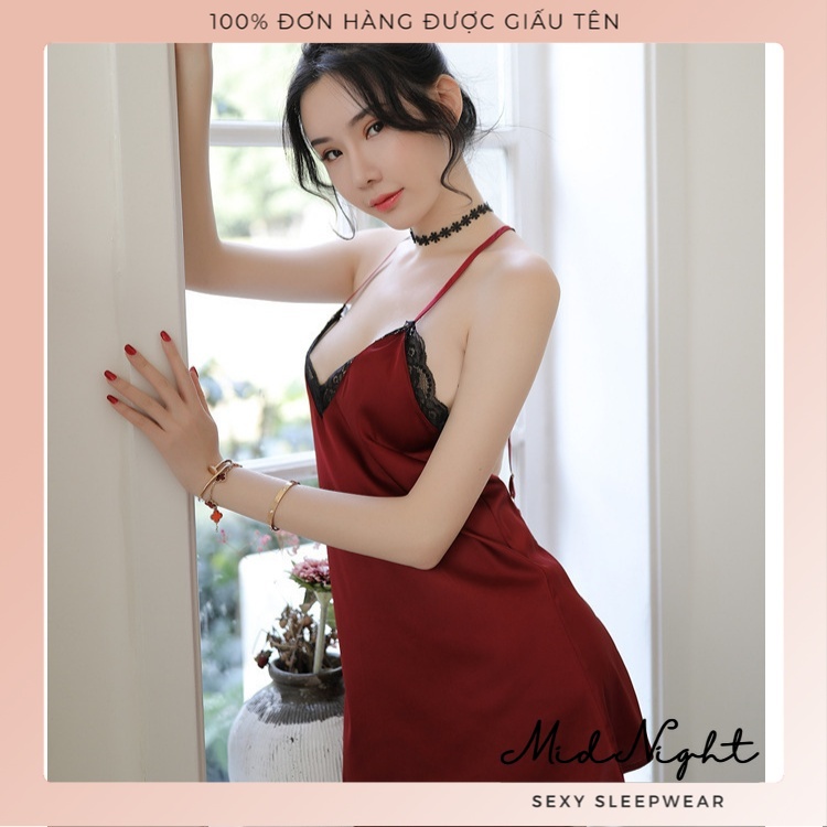 Váy Ngủ Sexy Ren Hai Dây Chữ V Ngực Sâu - Đồ Lót Gợi Cảm Quyến Rũ Đầy Khiêu Gợi Cho Nàng Mid Night Sexy | BigBuy360 - bigbuy360.vn