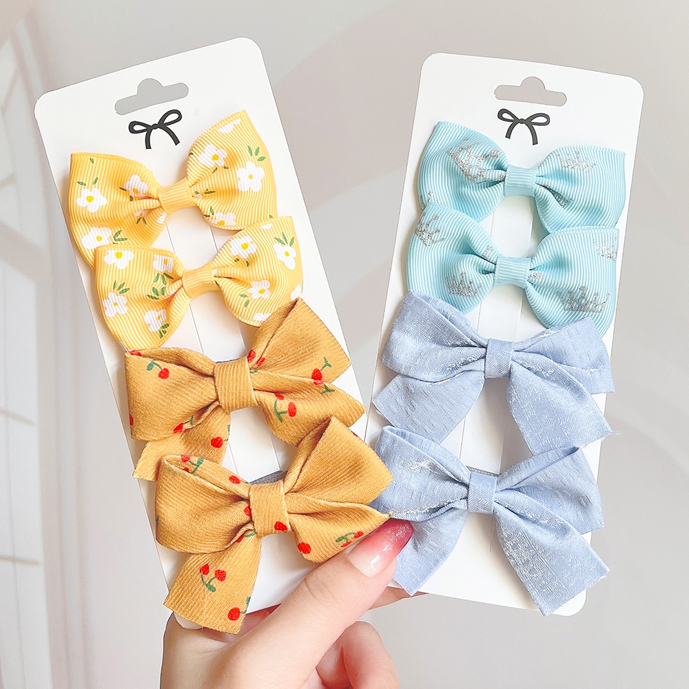 RainBow Bows Set 4 Kẹp Tóc Xinh Xắn Dành Cho Bé Gái