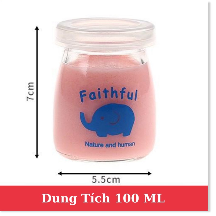 Combo 24 Hủ Yaourt Thuỷ Tinh 100ml Cao Cấp In Hình Làm Sữa Chua