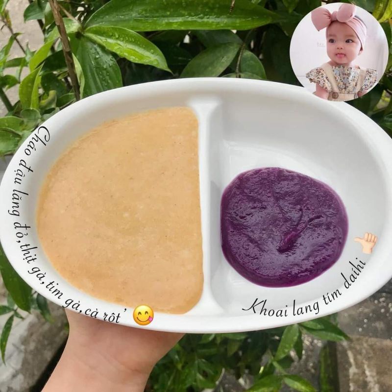 Khay ăn dặm 2 ngăn cho bé