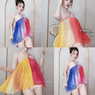Áo dây voan cổ yếm loang màu!