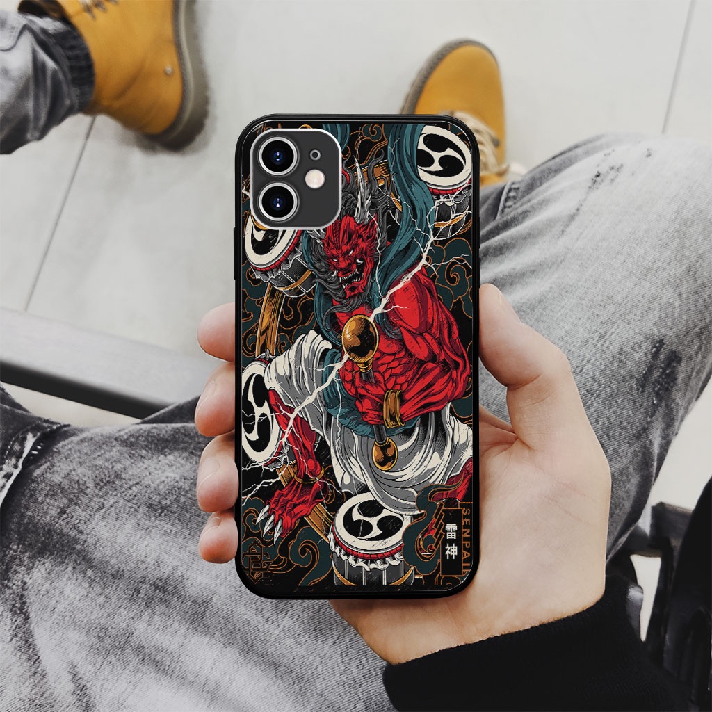 Ốp Lưng iphone hình Quỷ oni đánh trống ECOMEX cho Iphone 5 6 7 8 Plus 11 12 Pro Max X Xr MYS20220127