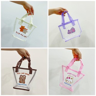 B3 - Túi  hình Gấu bông kute xách tay nữ Hàn Quốc vải dệt lanh canvas