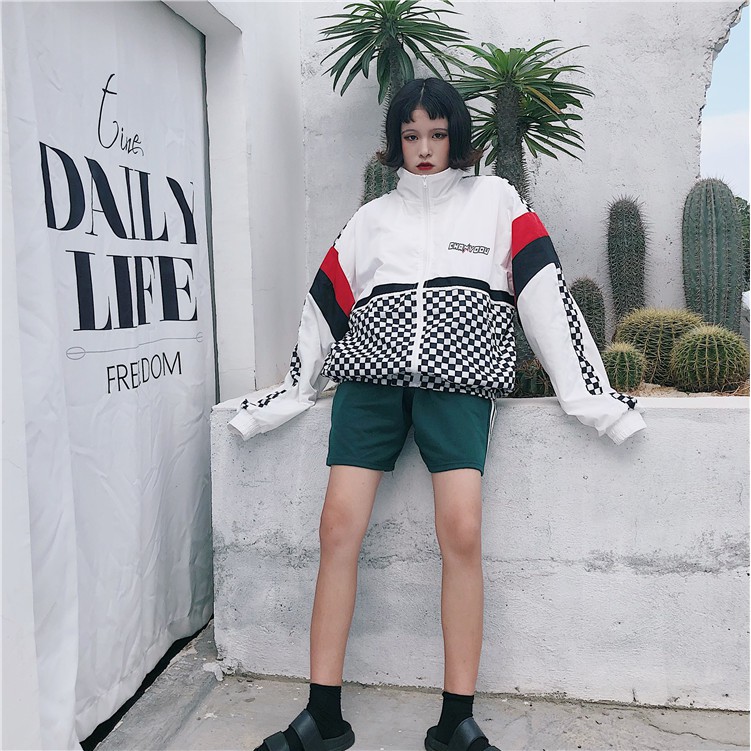 [CÓ SẴN] Áo khoác dù hot trend caro ulzzang trắng#504 | BigBuy360 - bigbuy360.vn