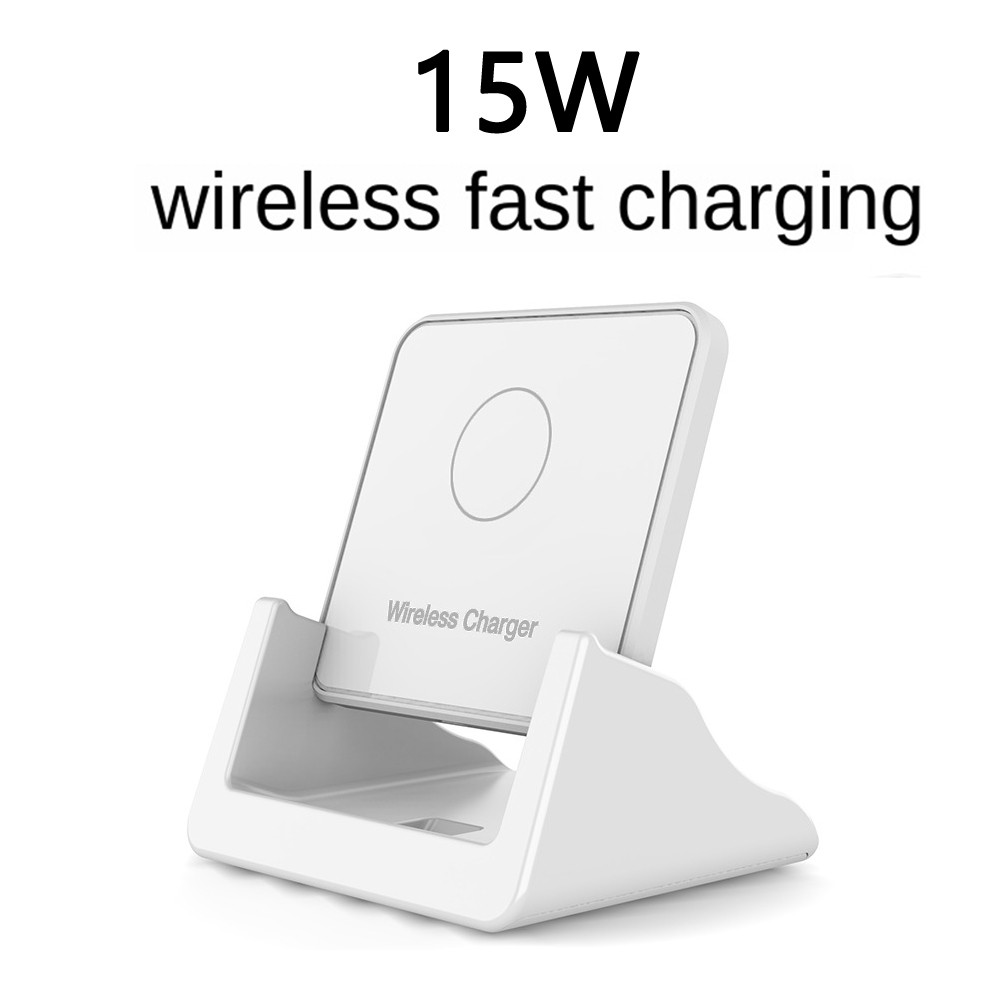 Bộ sạc không dây nhanh 15W Qi cho iPhone 8-12 Samsung S8-S11 Máy tính để bàn đứng không dây dọc