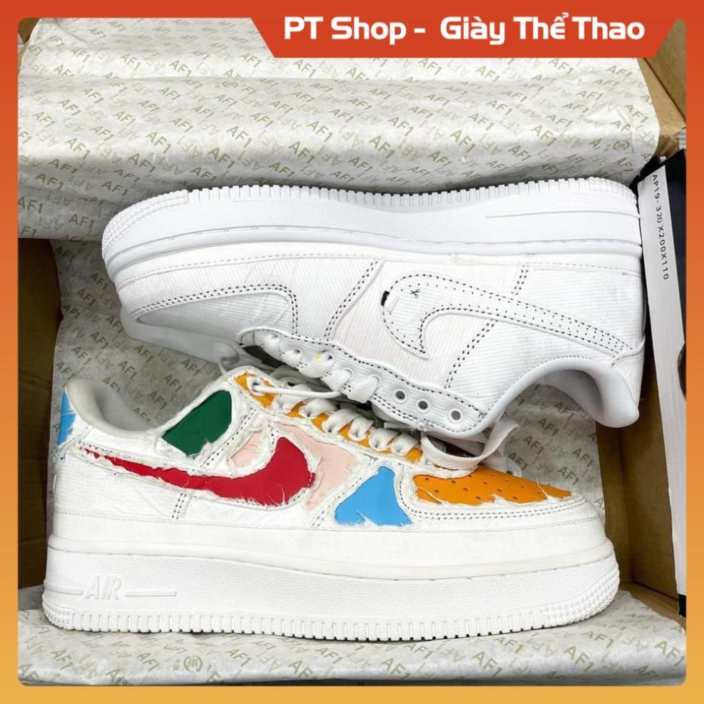 Giày Sneaker AF1 Xé 2 Màu Full Box Full Phụ Kiện, Giày thể thao nam nữ Air xanh đỏ vàng