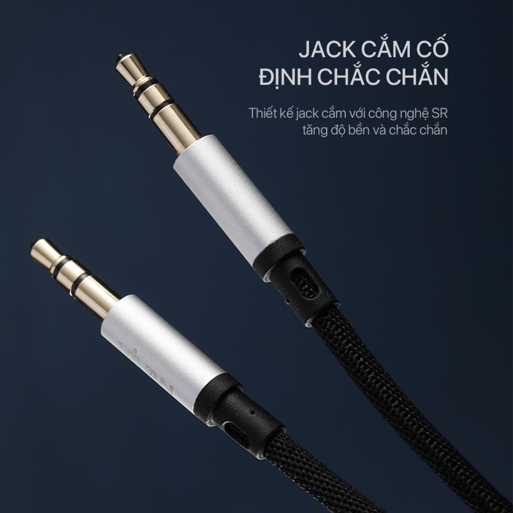 Dây Cáp Âm Thanh AUX VIVAN AUX01 Cổng Kết Nối 3.5mm Dài 100cm Hàng Chính Hãng