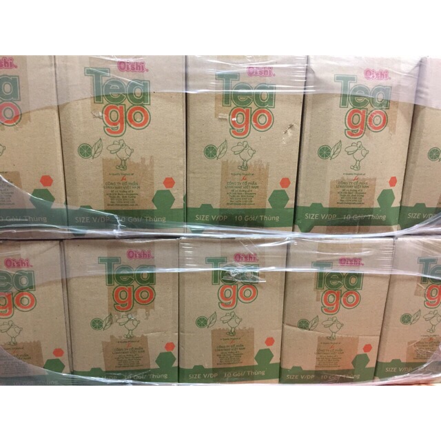 Thùng 10 Bịch Trà Xanh Vị Chanh Tea Go 200ml Oishi