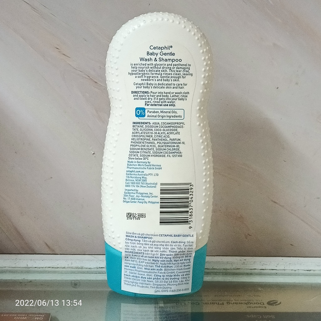 SỮA TẮM GỘI TOÀN THÂN CHO BÉ CETAPHIL BABY WASH AND SHAMPOO 230ML