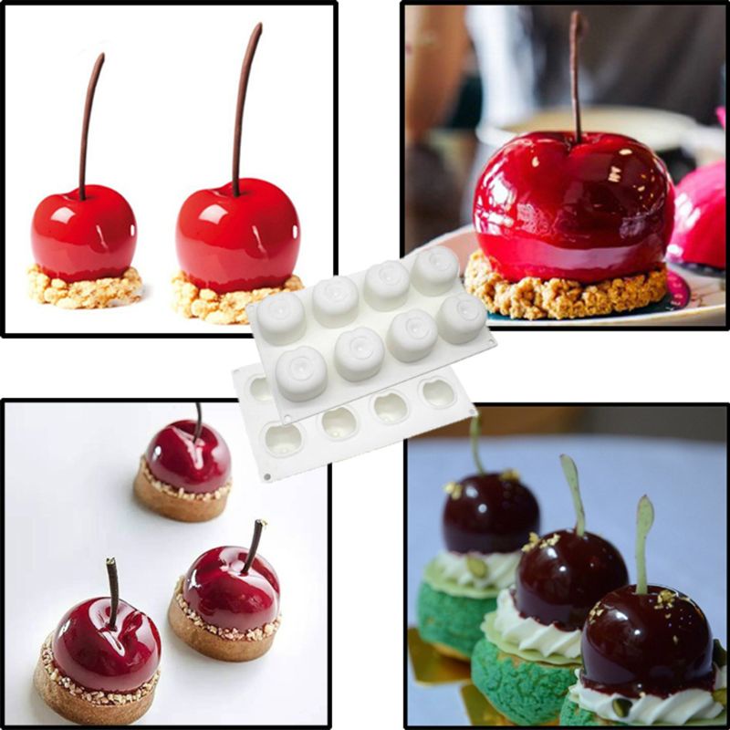 Khuôn Làm Bánh Hình Quả Cherry Có Thể Tái Sử Dụng Tiện Lợi