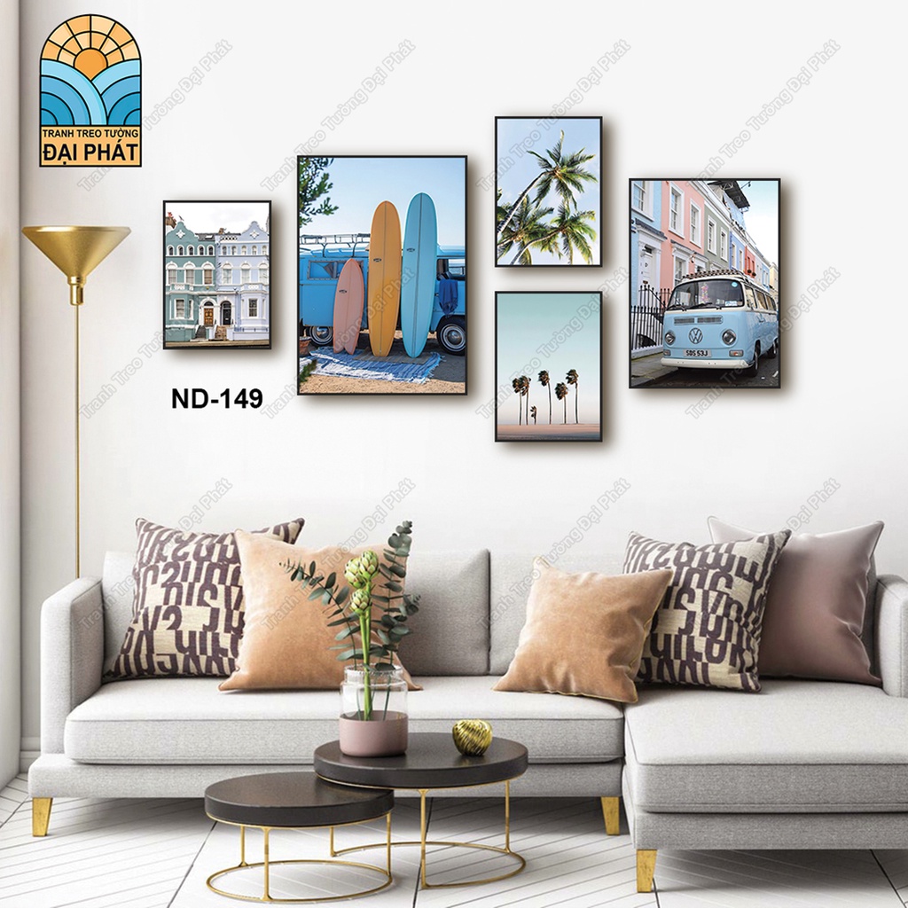 COMBO BỘ 5 TRANH SIZE LỚN CAO CÂP PHONG CÁCH HIỆN ĐẠI BẮC ÂU- TREO PHÒNG KHÁCH ĐÃ CÓ KHUNG TRANH