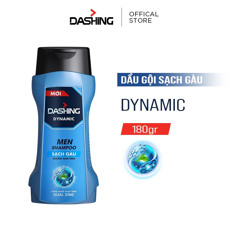 Trọn bộ Dashing: Dầu gội Dynamic 180g &amp; Xịt khử mùi Cool Aqua 125ml &amp; Nước hoa Cool Aqua 18ml &amp; Sáp vuốt tóc Revo 75g