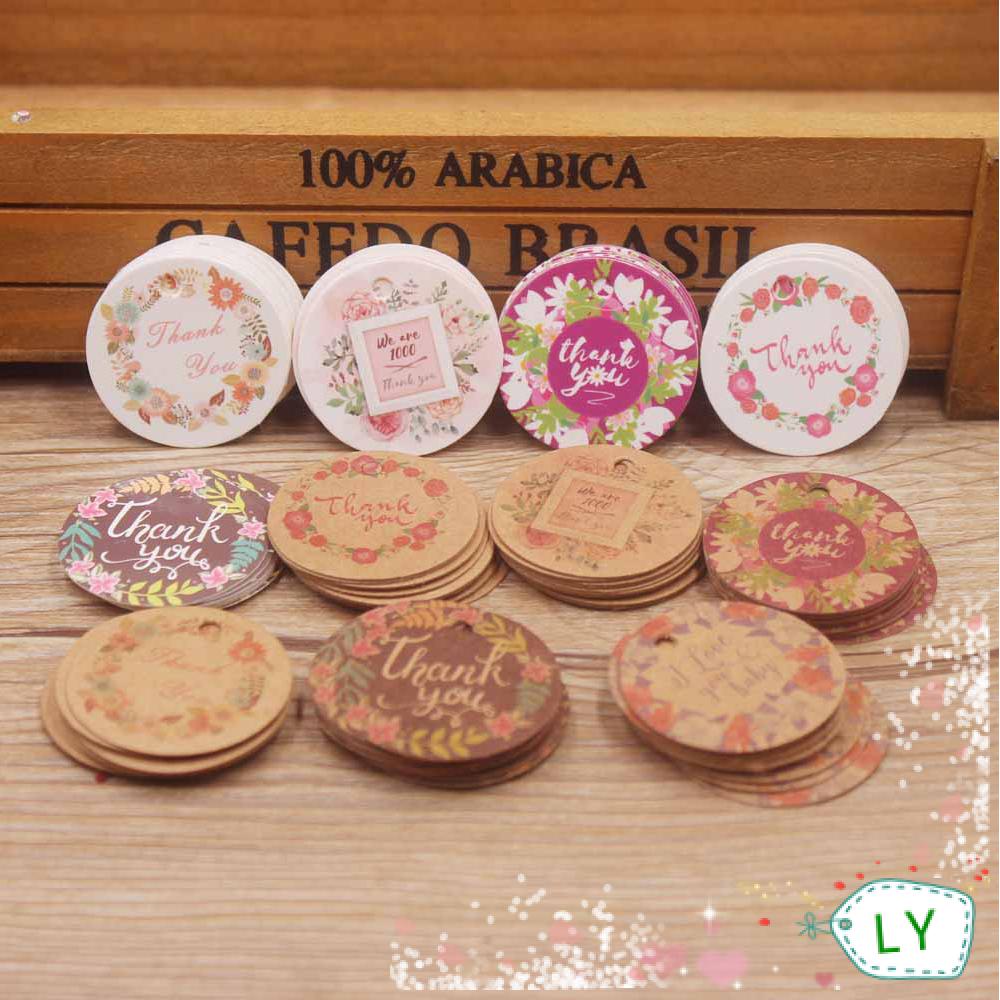 Set 100 thẻ tag chất liệu giấy chữ thank you