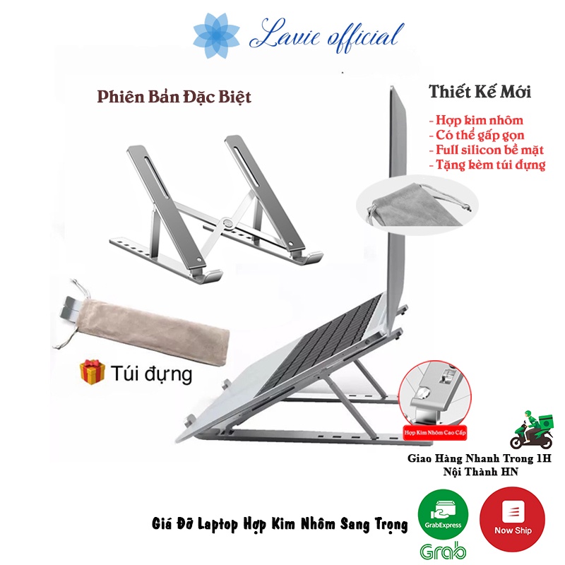 Giá Đỡ Laptop Máy Tính Xách Tay Hợp Kim Nhôm Sang Trọng Có Thể Gấp Gọn, Điều Chỉnh Chiều Cao Laptop stand