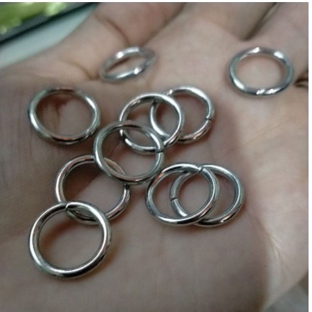 5-10 khoen tròn kim loại đường kính 15mm, 20mm màu bạc