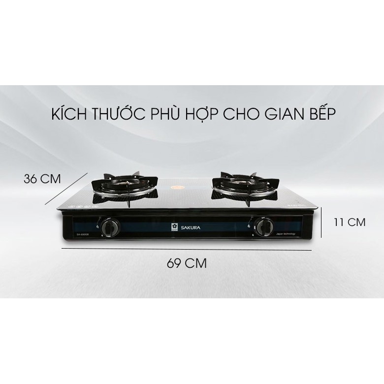 Bếp ga đôi Sakura SA-690GH/ Hàng trưng bày test mẫu dùng thử tại siêu thị