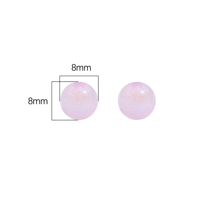 Hạt xỏ lỗ tròn chất liệu nhựa acrylic 8mm màu cầu vồng dành cho làm trang sức thủ công