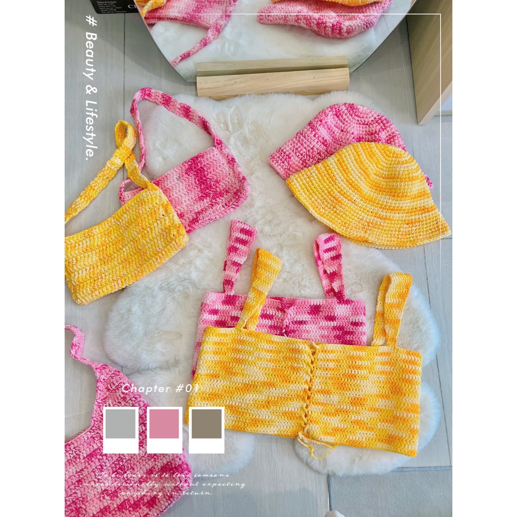 Áo Croptop Đan Len Mặc Đi Biển - Candie Croptop