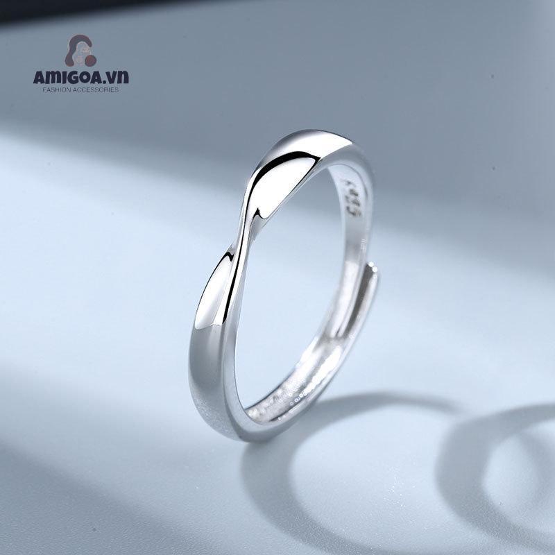 ✨✨Nhẫn đôi  cao cấp, nhẫn bạc nam đơn giản, nhẫn bạc nữ đính đá đẹp. Nhẫn cặp mới nhất 2022