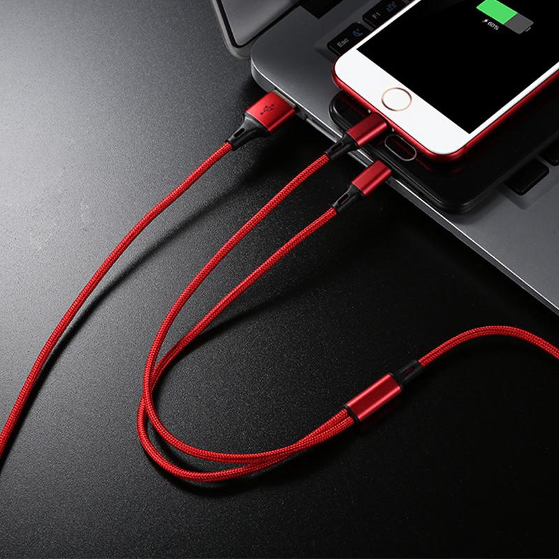 Dây Cáp Sạc Truyền Dữ Liệu usb 3 Trong 1 Cho iphone / android / type-c