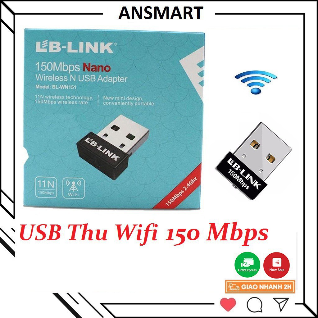 USB Wifi Bộ thu wifi LB-LINK BL-WN151 tốc độ 150Mb giá rẻ Thiết Bị Thu, USB bắt sóng wifi đa năng .UWLL [AQ]