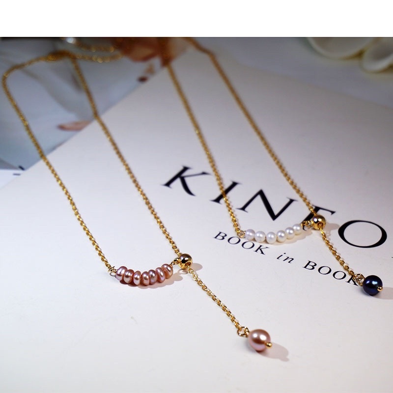 Dây Chuyền Thép Không Ghỉ Mạ Vàng Mix Ngọc Trai - NT470 - Ngọc Trai Trường Thịnh