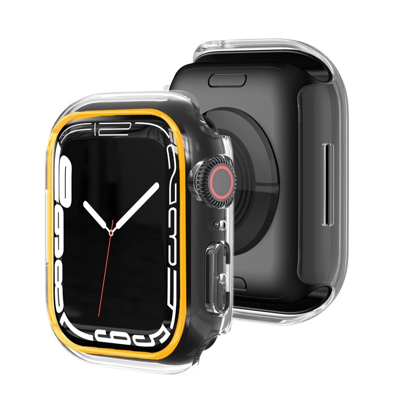 Ốp Bảo Vệ Đồng Hồ Bằng PC Cứng Màu Huỳnh Quang 2022 Cho Apple Watch 45 41 40 44 42 38 mm 41mm 45mm 7 6 5 4 3 SE