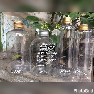 Chai nhựa pet nắp nhôm size 50ml - 500ml