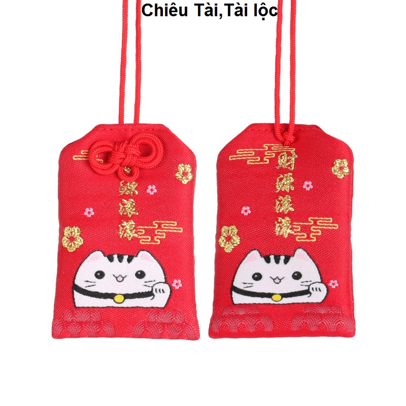 Túi Phước May Mắn Omamori Bọc Vỏ Silicon tặng Đá Ngũ Sắc Mẫu Mới 2022 M2