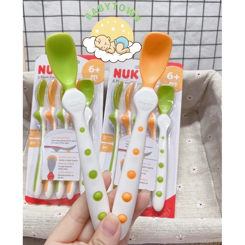 BỘ 5 THÌA - MUỖNG MỀM NUK - CHÍNH HÃNG