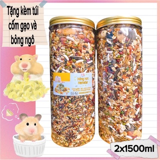 Thức ăn trộn siêu vổ béo cho hamster - combo 2 hủ 1500ml