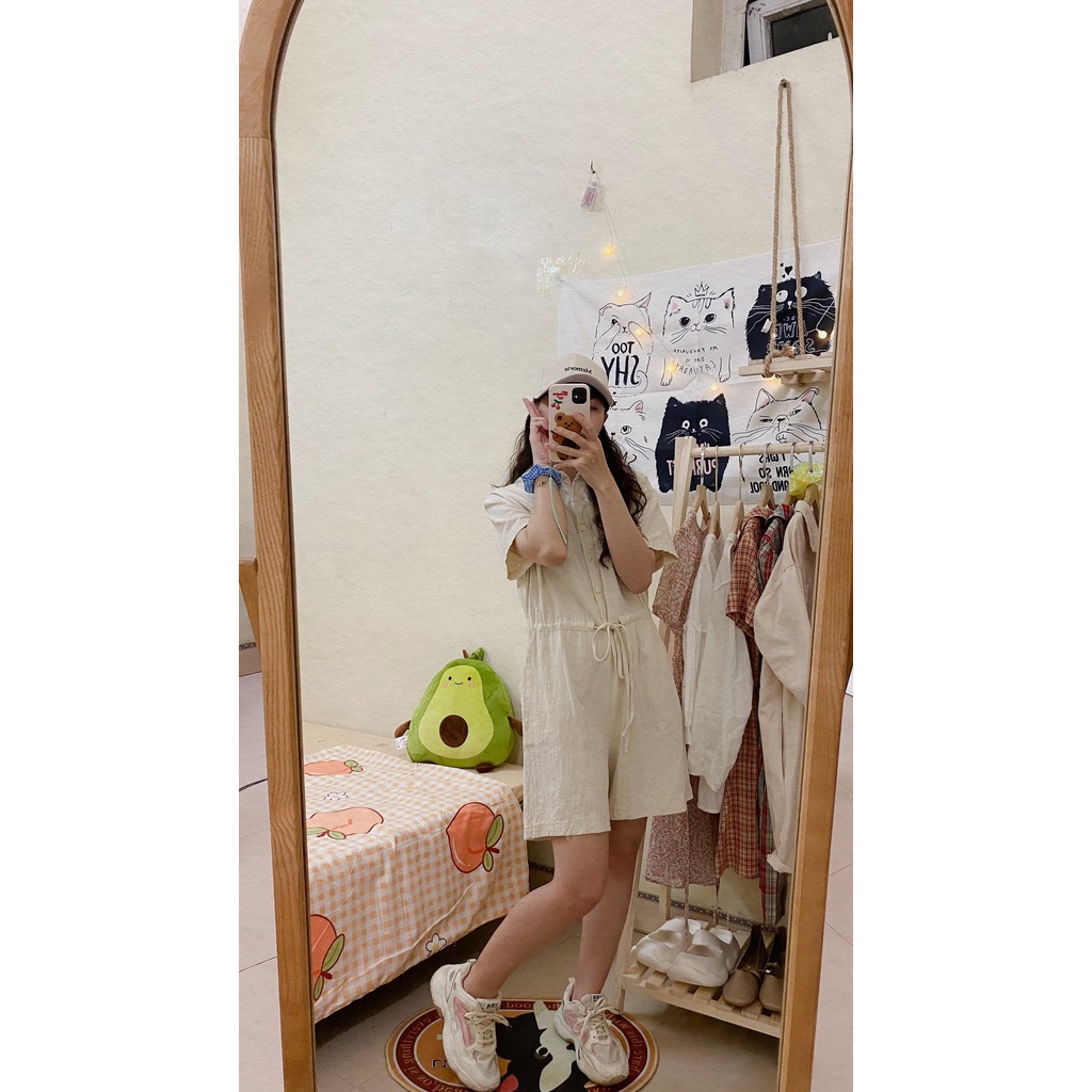 Jumpsuit linen dáng Hàn Quốc