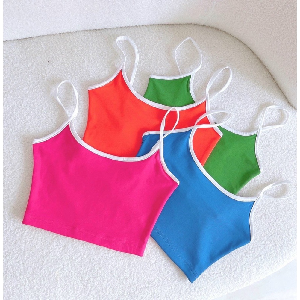 Áo Croptop 2 Dây Borip Hot trend Và Quần Bí A5244