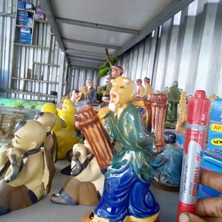 Tượng lão gánh củi - tượng bé thổi sáo - ngồi đánh cờ mini - tượng derco
